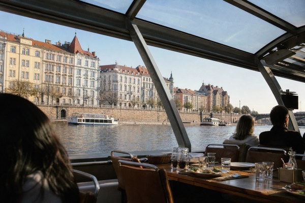 Vltava Lunch Cruise on an Open-Top Glass Boat